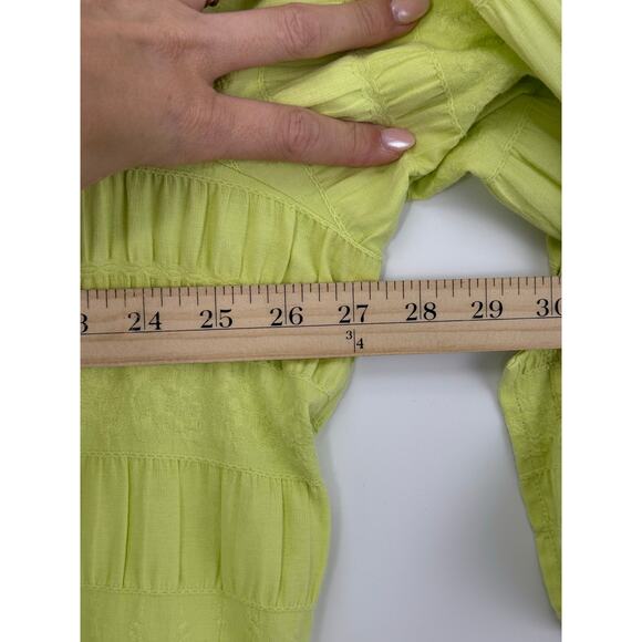 CJ Banks Jacket Women 2X Bright Lime Textured Button Front Stretch Cotton Light - Picture 8 of 8